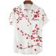 thumbnail image 2 of Camisa hawaiana con estampado 3D de flores de cerezo y ciruelo para hombre, blusas hawaianas de verano para mujer, blusas con solapa y mangas cortas, 2 of 4