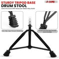 thumbnail image 5 of Adjustable Padded Drum Throne & Guitar Stool - Anti-Slip Rubber Feet, Universal Music Chair for Adults & Kids - Black, 5 of 10