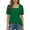 Green, variant on Women's Summer Casual Fashion Square Neck Puff Sleeve Cuff Button Solid Color Short Sleeve Top - Daily Comfortable Stylish Wear