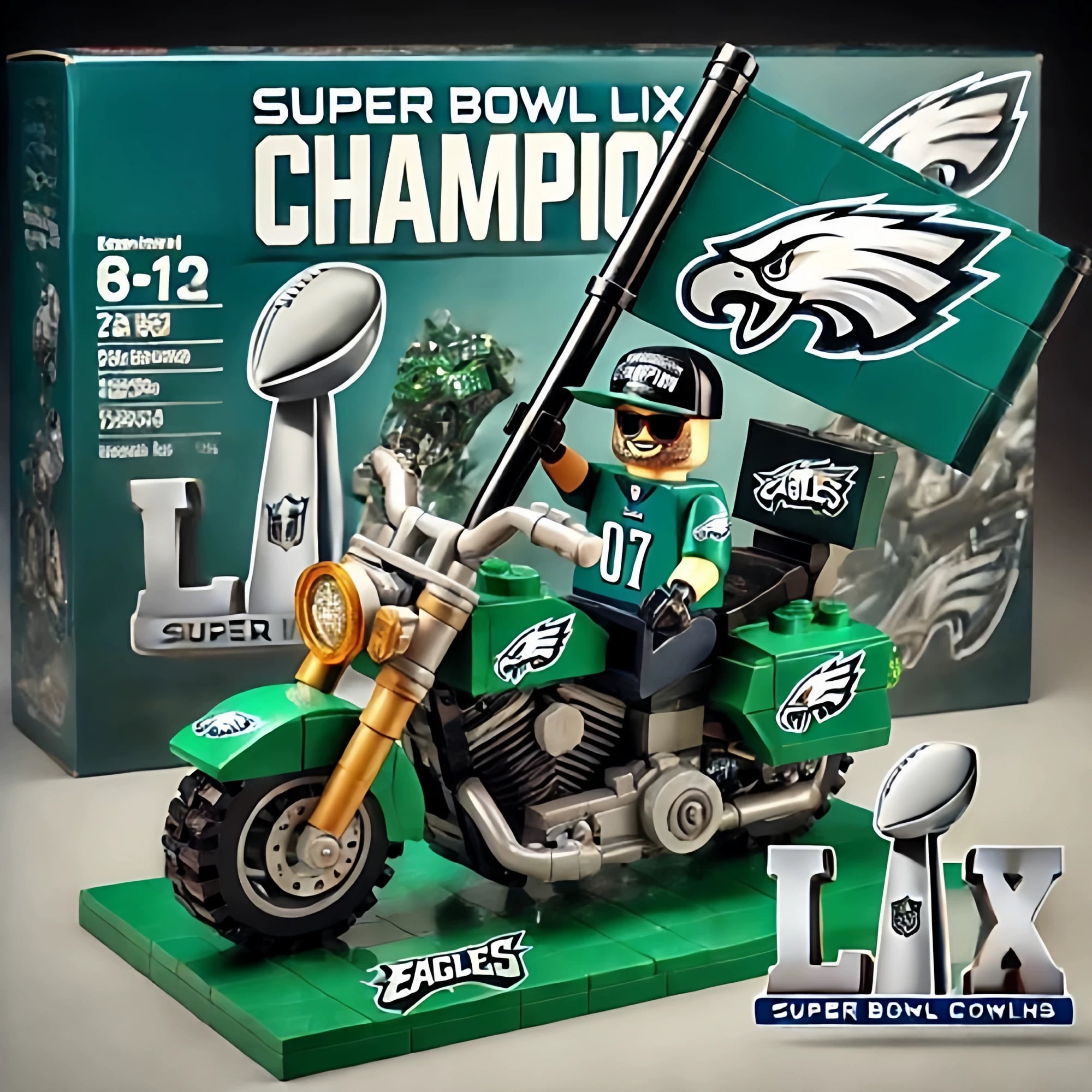SuperBowl PhiladelphiaEagles Building Blocks Box Gift Set