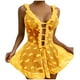 thumbnail image 1 of Gibobby Lencería para sexo Vestido de encaje con tirantes recortados para mujer, Sexy, y amoroso (sin Tanga), elegante, ajustado y sólido(Amarillo, XL), 1 of 5
