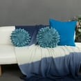 thumbnail image 3 of JWH 3D Handmade Round Decorative Wool Flower Pillow for Bedroom Couch Bed Decor 14inch Aqua, 3 of 7