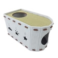 thumbnail image 1 of Casa cueva grande para gatos 2 en 1 de fieltro para escalar, plegable, estable, acogedora y cerrada, con rascador de 52 x 30 x 30 cm para gatos de Beige, 1 of 10