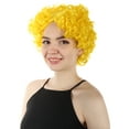 thumbnail image 2 of HPO Adult Women’s Short Curly Colorful Celebrity Wig, Yellow Color , Best Halloween Costume Party, Synthetic Fiber, 2 of 8