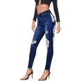 thumbnail image 3 of Jeans Skinny Déchirés Taille Haute pour Femmes, 3 of 6