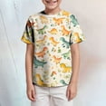thumbnail image 2 of Gubotare Boys Undershirts Boys Girls T-Shirts 3D Dinosaur Graphic Shirts Kids Neon Short Sleeve Glow Tees Animal Dinosaur Print Tees Size 8-9 Years (Beige,8-9 Years), 2 of 5