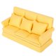 thumbnail image 2 of Mini sofá para casa de muñecas 1:12 con 3 uds. De almohada, muebles de sala de estar, accesorios de decoración para casa de muñecas de madera, amarillo, 2 of 10