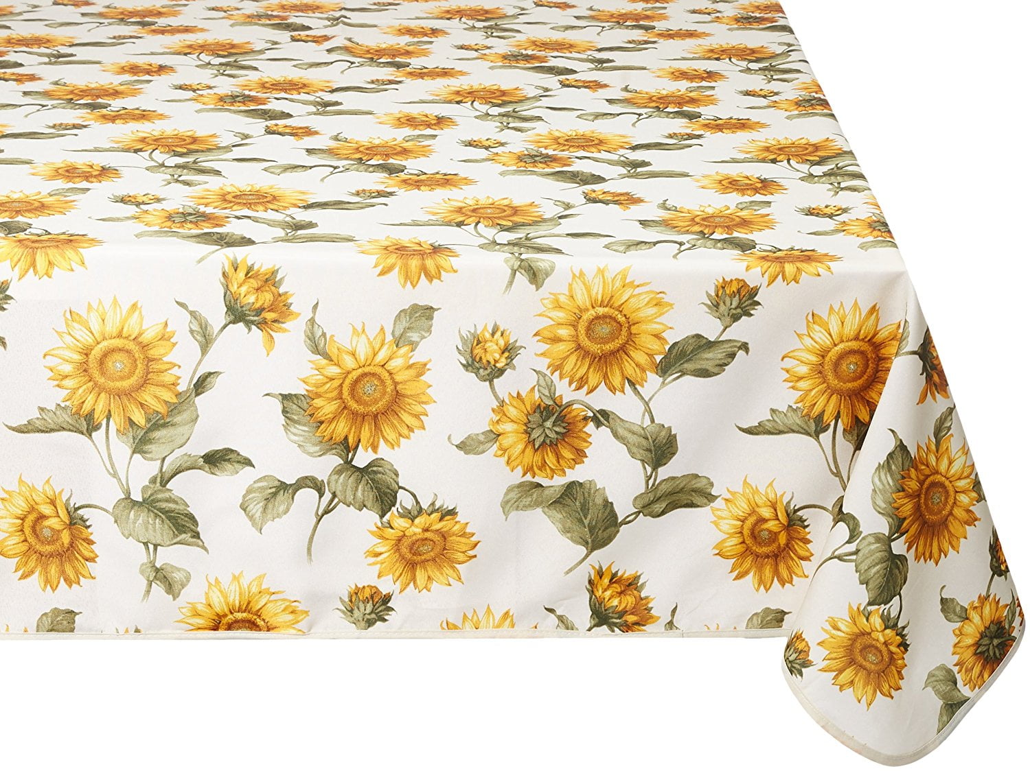 Classic Euro Sunflower Tablecloth With Large Sunflowers Design