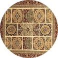 thumbnail image 1 of Ahgly Company Indoor Round Abstract Brown Modern Area Rugs, 7' Round, 1 of 4