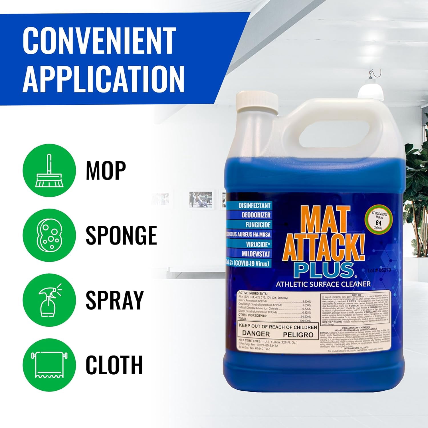 Antibacterial Cleaner Dollamur Mat Attack! PLUS Mat Cleaner – Gallon ...