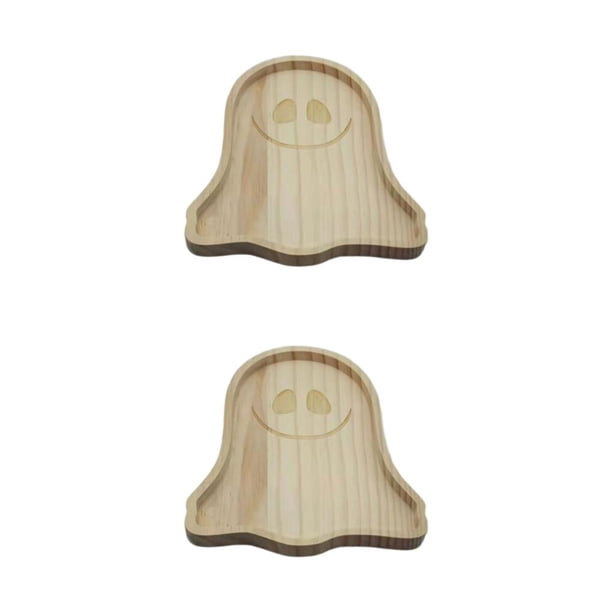 Naiovety Marrón Agregue festividad a la fiesta de Halloween con platos de de calabaza Platos de frutas Bandeja decorativa Disco de fantasmas Disco de fantasmas 2Conjunto