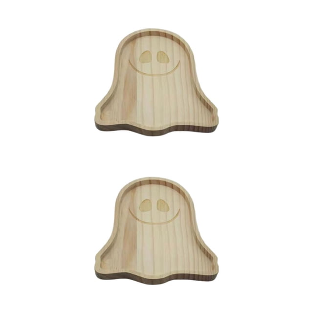 Naiovety Marrón Agregue festividad a la fiesta de Halloween con platos de de calabaza Platos de frutas Bandeja decorativa Disco de fantasmas Disco de fantasmas 2Conjunto