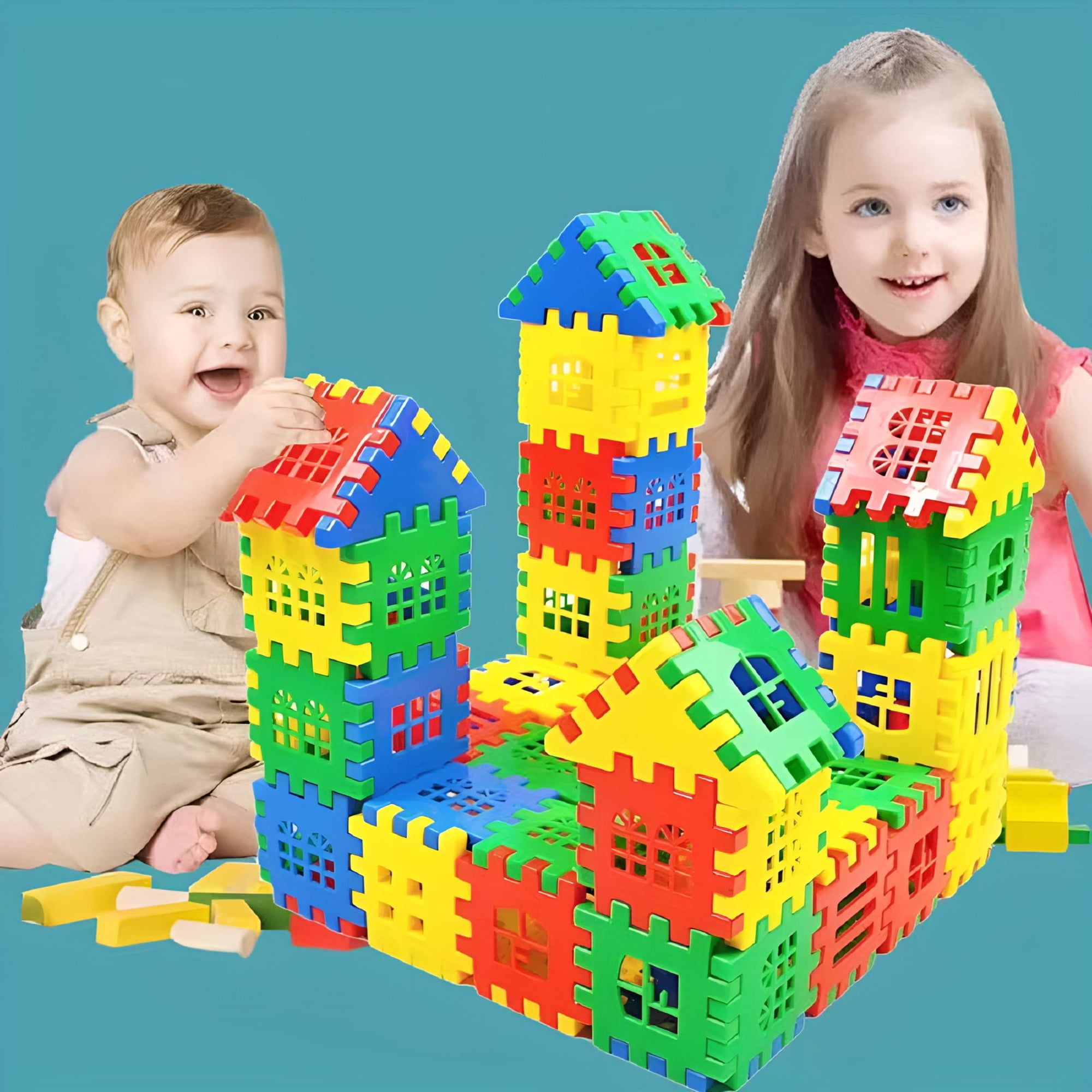 ACDANC 105-Piece Building Blocks Toddler Toys with Storage Bag for Toddlers 1-3 - Multiple Colors