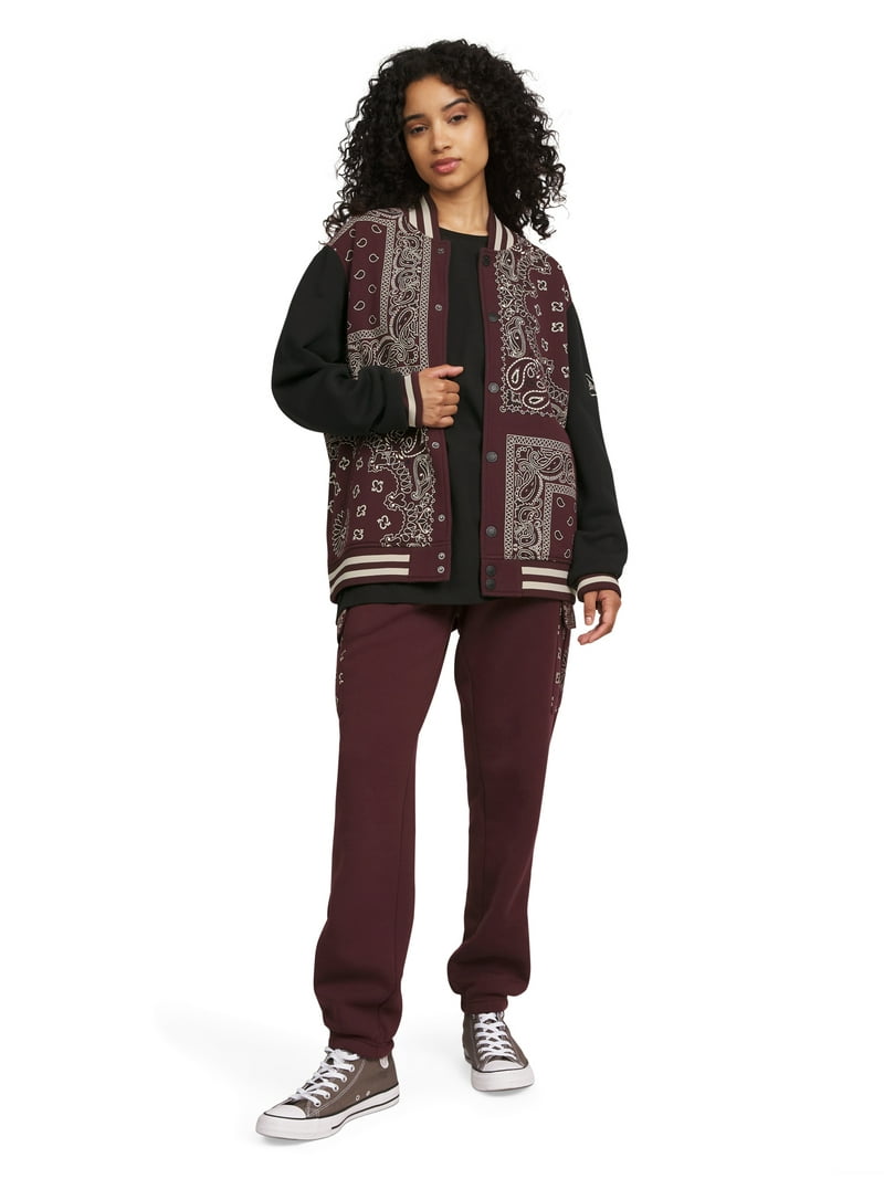 Dogg Supply All Gender Paisley Fleece Varsity Jacket, Men's Sizes