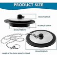 thumbnail image 2 of EternaNest 2 Pieces Black Rubber Bath Stopper with Chain Drain Plug with Ball, 2 of 5