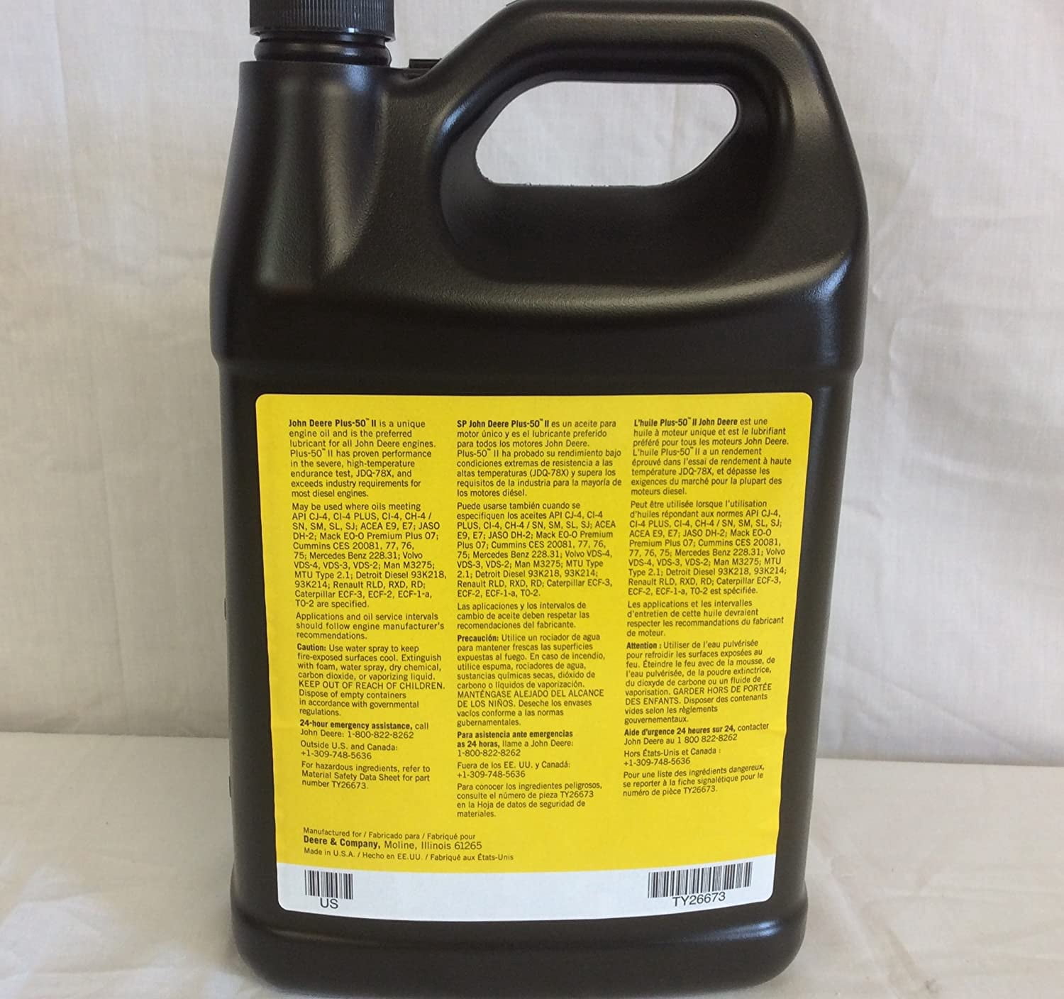 John Deere Plus 50 II Motoröl 15W-40 – 5 Liter, ACEA E7/E9, API CI-4/CK-4/SJ/SL/SM