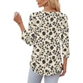 thumbnail image 5 of Jinhomg 3/4 Length Sleeve Womens Tops Summer V-Neck Fshion Print T-Shirts Dressy Casual Loose Henley Tees Shirts Black,XL, 5 of 6