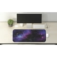 thumbnail image 2 of Space Computer Mouse Pad, Nebula Dark Galaxy Luminous Stars and Cosmic Rays Astronomy Explore Theme, Rectangle Non-Slip Rubber Mousepad Large, 31" x 12" Gaming Size, Magenta Blue, by Ambesonne, 2 of 2