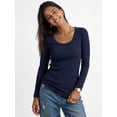 thumbnail image 3 of Emmalise Women’s 3-Piece Top Set: Cami, Short & Long Sleeve Scoop Neck Solid Classic Navy 3-Piece Set-S, 3 of 7