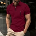 thumbnail image 2 of Posijego Men's Athletic Shirts Quarter Zip Short Sleeve Shirts for Men Pullover Summer Casual Collared Tops, 2 of 8