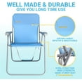 thumbnail image 4 of WEJOY High Back Outdoor Lawn Chairs Folding Beach Chairs for Adults with Shoulder Strap Blue, 4 of 9