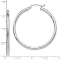 thumbnail image 2 of FJC Finejewelers 14 kt White Gold Lightweight Polished 2.5mm Tube Hoop Earrings, 2 of 5