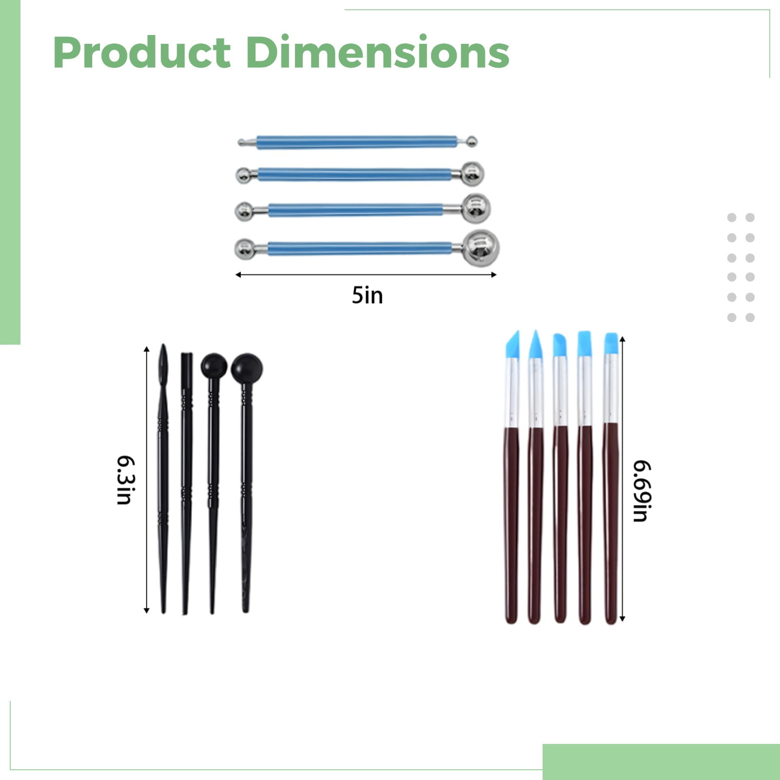 40 Pcs Pottery Tools Set, Clay Sculpting Tools with Wooden Handle, Ball Stylus, Plastic Scrapers & Silicone Brushes for Pottery, Ceramics, Dough, DIY Crafting