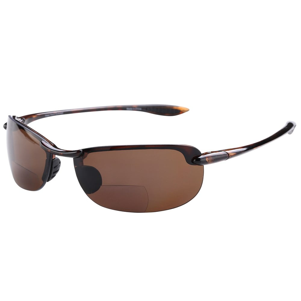 "The Raptor" Polarized Bifocal Lightweight Sunglasses for Men and Women - Tortoise - 1.75