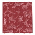 thumbnail image 2 of Ambesonne Jurassic Shower Curtain, Dinosaur Illustration Art, 69"Wx70"L, Dark Pink, 2 of 4