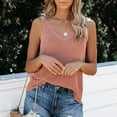 thumbnail image 3 of HAPIMO Women's Summer Tank Tops Solid Color Print Tops Ice Silk Knitting Camisole Sleeveless Shirts for Girls Casual Loose Fit Camis Vest V-Neck Blouse Sales Pink XXL, 3 of 9