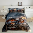 thumbnail image 2 of Erosebridal Fantasy Dragon Bedding Twin Comforter Set,Western Magical Animal Down Comforter,Nature Volcano Bedding Sets Twin with Comforter For Boys,Super Cozy Room Decoration Reversible，2 Pieces, 2 of 8