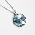 thumbnail image 4 of Seagull Glass Circular Pendant Necklace - Elegant Round Charm Jewelry for Women, 4 of 5