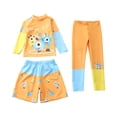 thumbnail image 3 of Grblisyd Boys 3 Piece Swimsuit Rash Guard Set Cute Cartoon Print Beach Bathing Suits Kids Shorts Swim Trunks Pants Long Sleeve, 3 of 4