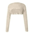 thumbnail image 5 of GBSYEWXS Sweaters For Women Beige Crew Neck Long Sleeve Solid Color Cover-Up Pullover Sweater, 5 of 6