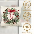 thumbnail image 4 of Fmbmuo Beige Christmas Throw Pillow Covers Winter Print 18x18 Inch Soft Decorations, Polyester Modern Set of 4 Removable Cover Pillow cases, for Christmas Holiday Decor, 4 of 5