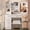 white-1, variant on Dapmiu Simple Wooden Makeup Vanity with LED Lighted Mirror, 1 Drawer, 2 Open Shelves & Easy Assembly, Dressing Table for Bedroom & Bathroom