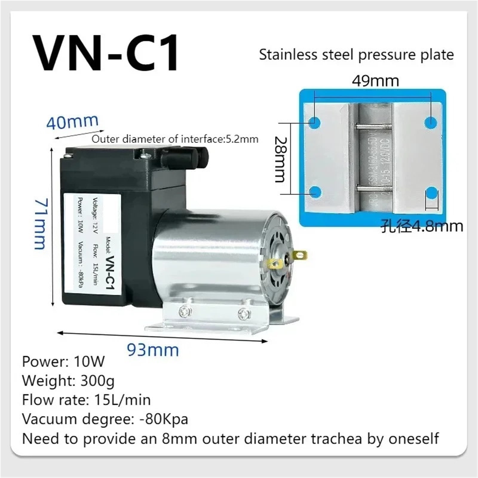 Miniature Vacuum Pump Small Negative Pressure Suction Pump Diaphragm Pressure Pump Dual Purpose