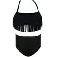 thumbnail image 2 of Swimsuit Kids Girls Backless Halter Two Piece Girls Swim Suits with Chest Pad Bathing Suit for Kids 5-6 Years, 2 of 5