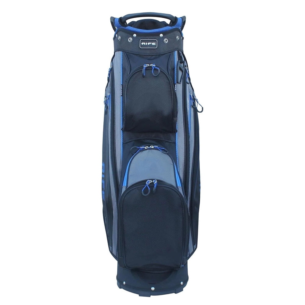 NEW Rife Golf RF-LITE Cart Bag 14-Way Top - Black / Blue