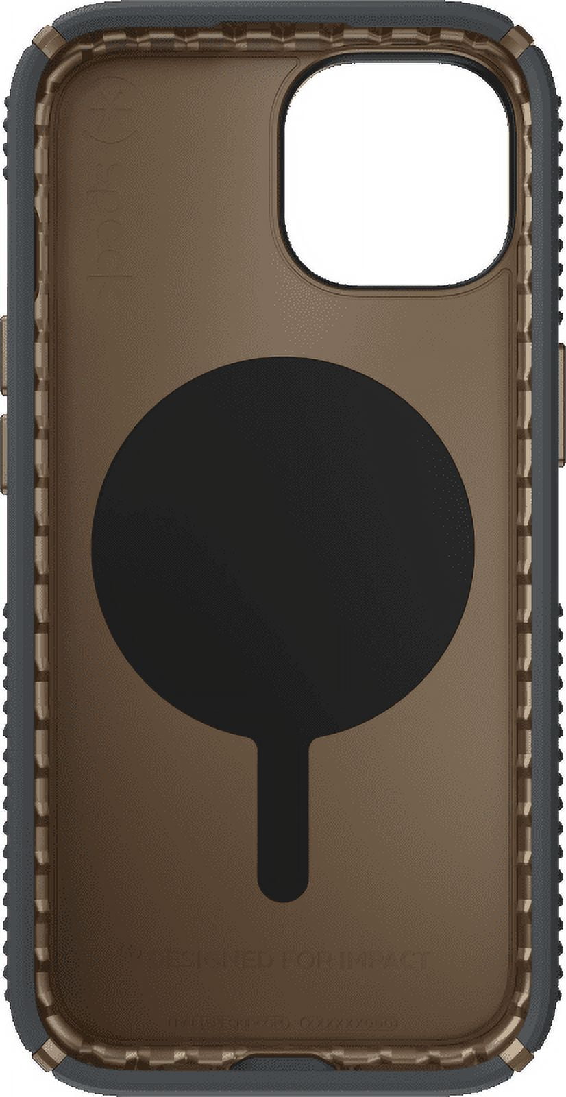 Speck iPhone 15 Case-Presidio2 Grip-ClickLock-MagSafe-6.1 Inch Phone Case-Charcoal Grey/Cool Bronze/White