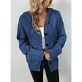 thumbnail image 3 of Women'S Casual Cardigan V Neck Button Down Hooded Sweaters Long Sleeve Hoodies Outfits Royal Blue XL, 3 of 8