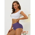thumbnail image 4 of DARING DIVA Women's High-Waist Invisibles Underwear Breathable Panties S Dark Purple, 4 of 6