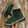 thumbnail image 3 of Suede Chelsea Boots Women Slip on Elastic Lug Sole Chunky Heel Fall Winter Fashion Short Ankle Booties, 3 of 6