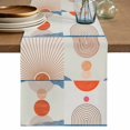 thumbnail image 2 of Abstract Terracotta Sun Curve Art Table Runner 70 Inches Long,Kitchen Dining Tablerunners Boho Minimalist Art Linen Table Runners Dresser Scarves for Home Dinner Wedding Holiday Party Decor, 2 of 9