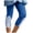 Blue, variant on felwors Women's Capri Leggings Summer Floral Lace Trim Cropped High Waist Stretchy Soft Casual Yoga Workout Beach Tights Pants Grey for Size L