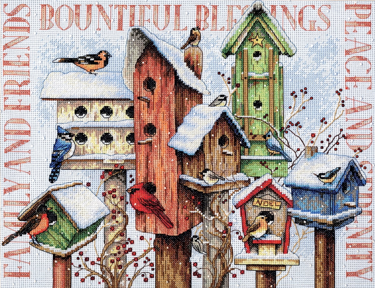 Dimensions Counted Cross Stitch Kit 18"X15"Winter Housing (14 Count