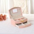 thumbnail image 5 of Unique Bargains 2 Layer Jewelry Box with Mirror PU Leather Removable Jewelry Tray Orange, 5 of 8