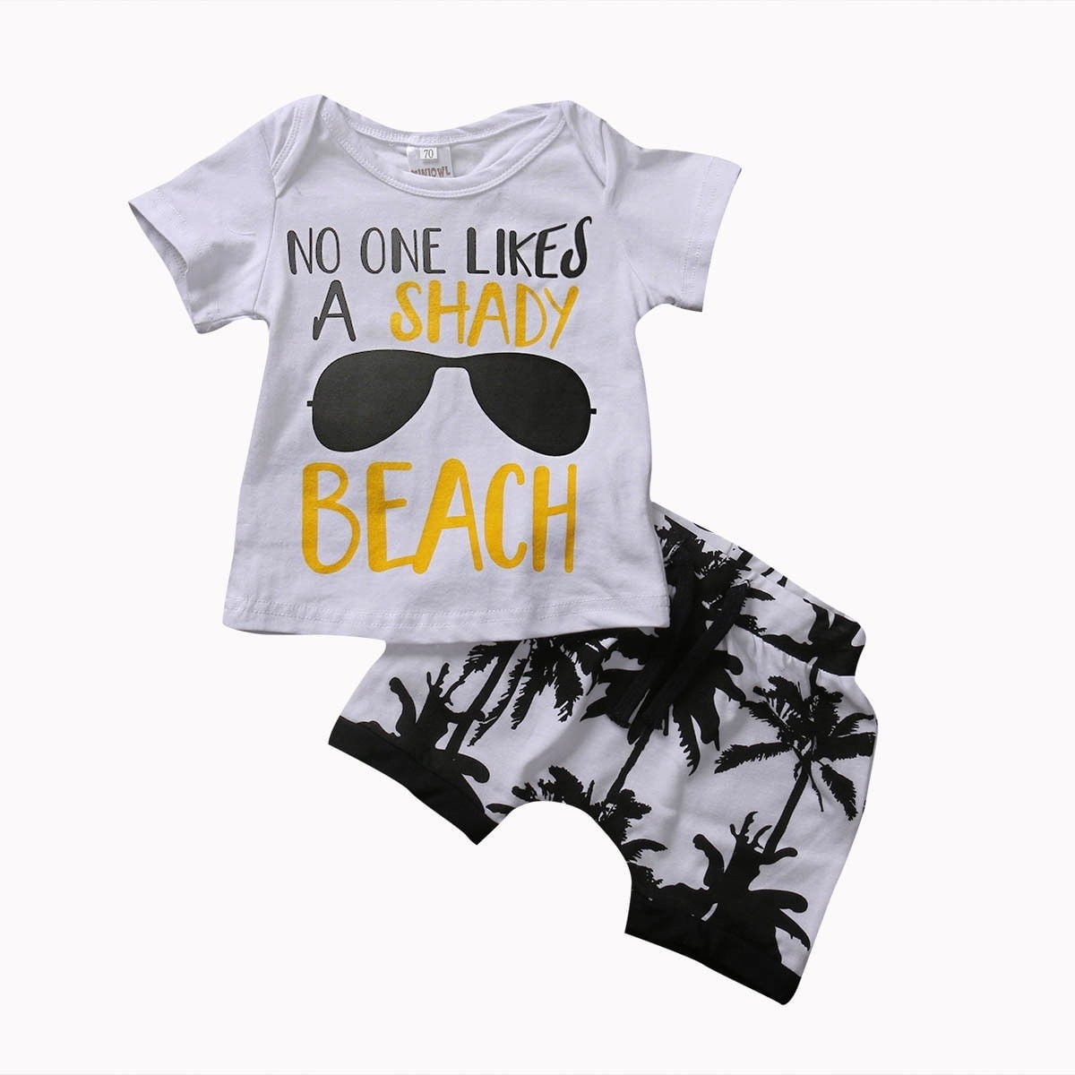 Newborn Baby Boy 2Pcs Outfit Tshirt Tops And Shorts Toddlers Shorts Clothes Sets 
