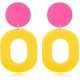 thumbnail image 1 of Pendientes retro sencillos de acrílico geométricos cuadrados huecos para mujer, pendientes colgantes llamativos blancos, rosa amarillo -, 1 of 5