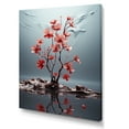 thumbnail image 2 of Designart "Red Minimalism quintessence Of Red Flower" Minimalism Wall Art Living Room, 2 of 5